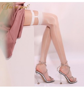 FEE ET MOI Silicone Anti-slip Thigh High Stockings (White)
